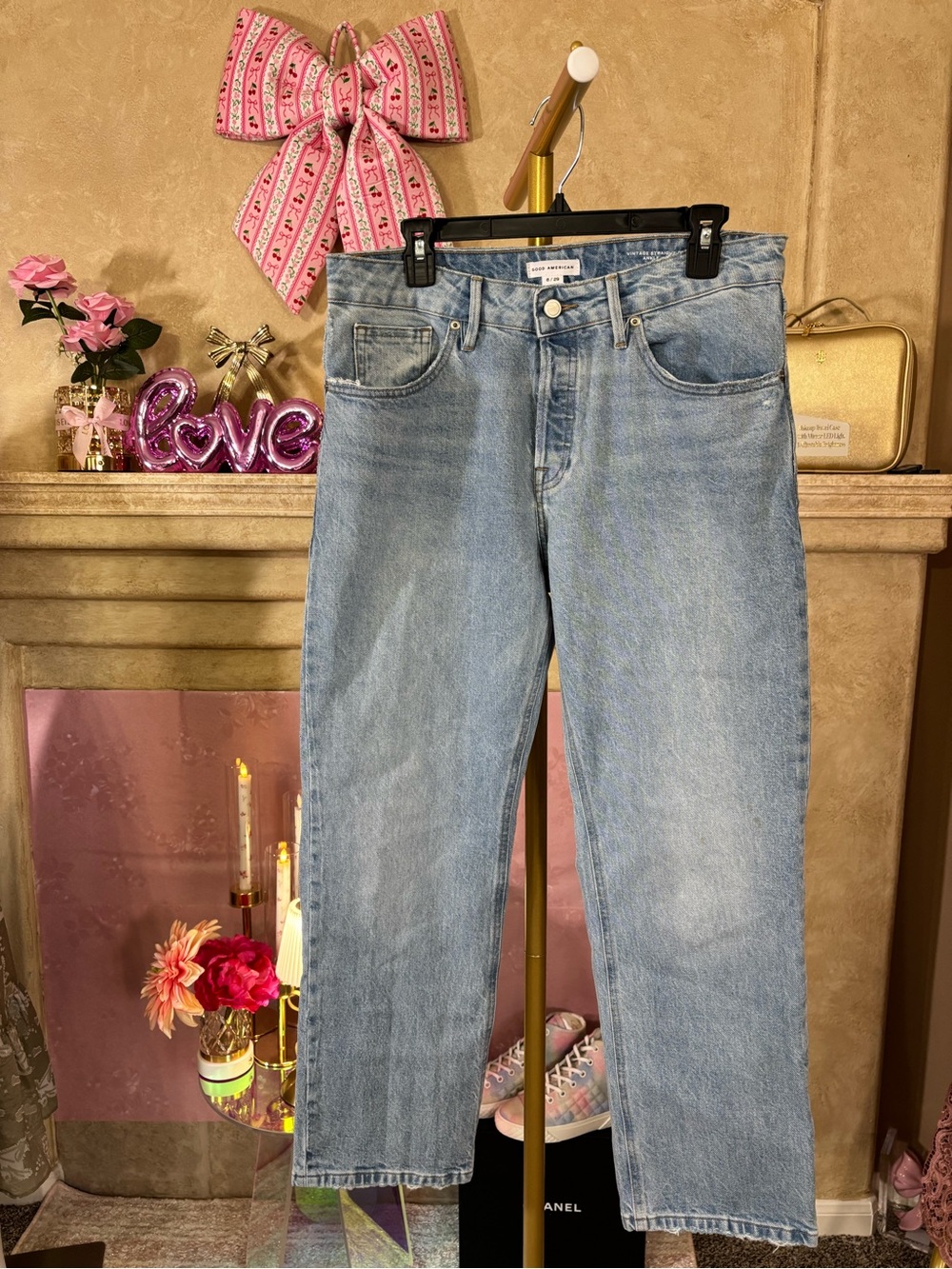 P-015 NWOT Good American Vintage Straight Ankle Jeans